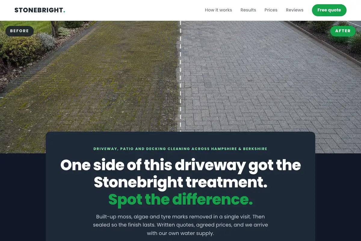 Driveway & Patio Cleaning website design preview