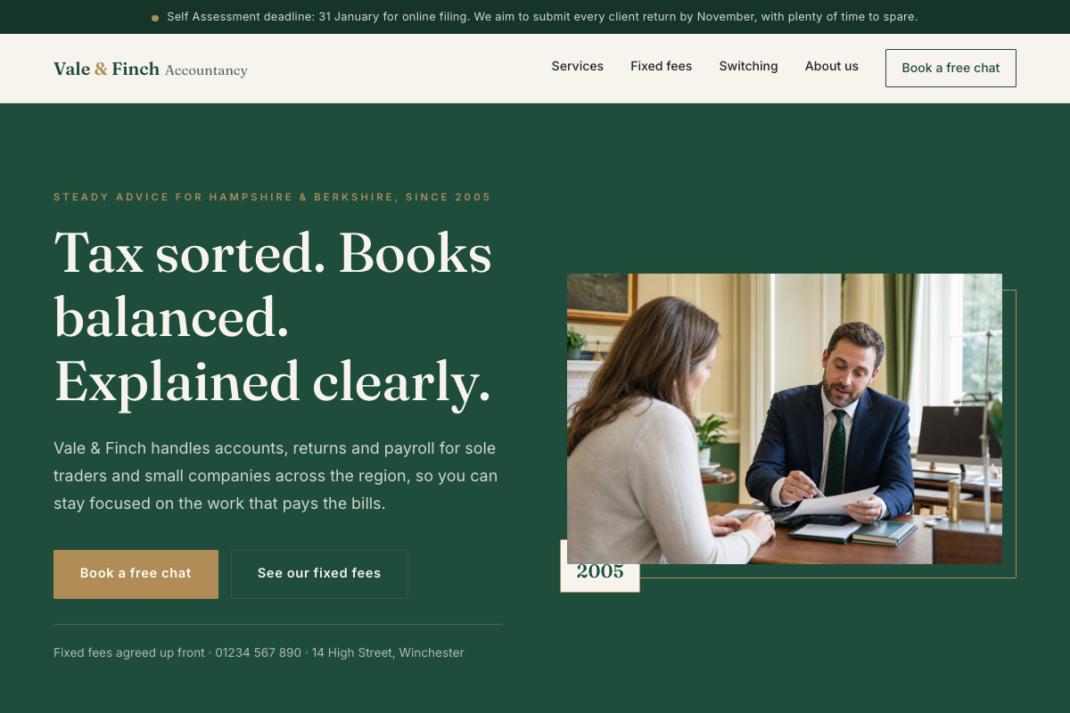 Accountants website design preview