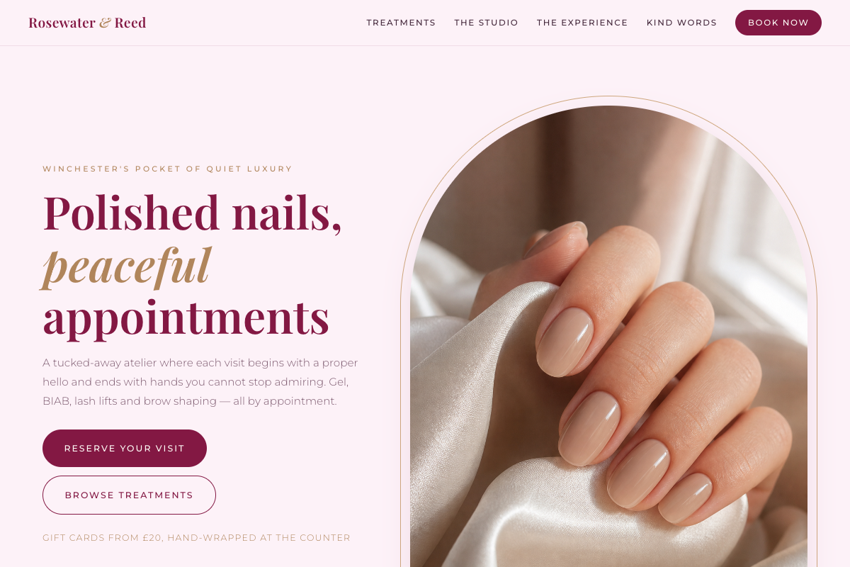 Beauty website design preview