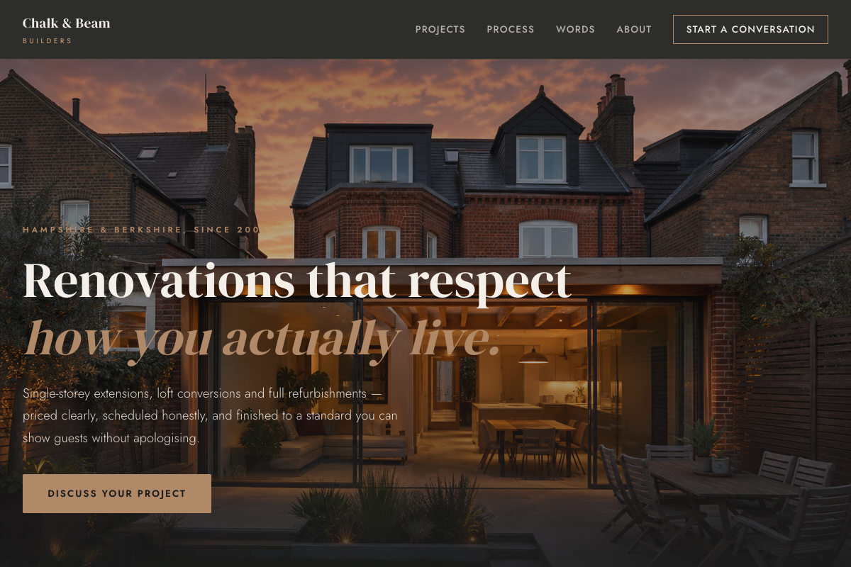 Builders website design preview