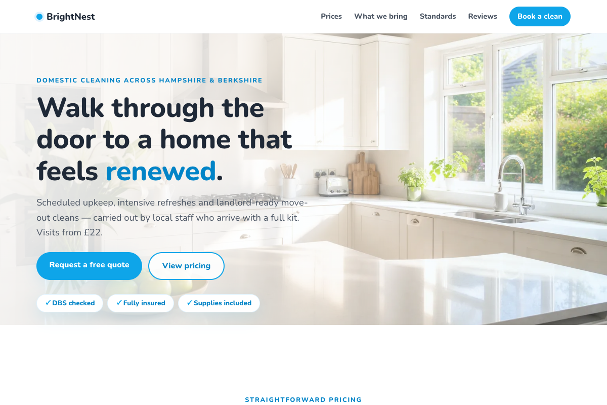 Cleaners website design preview