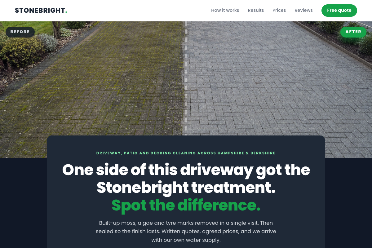 Driveway & Patio Cleaning website design preview