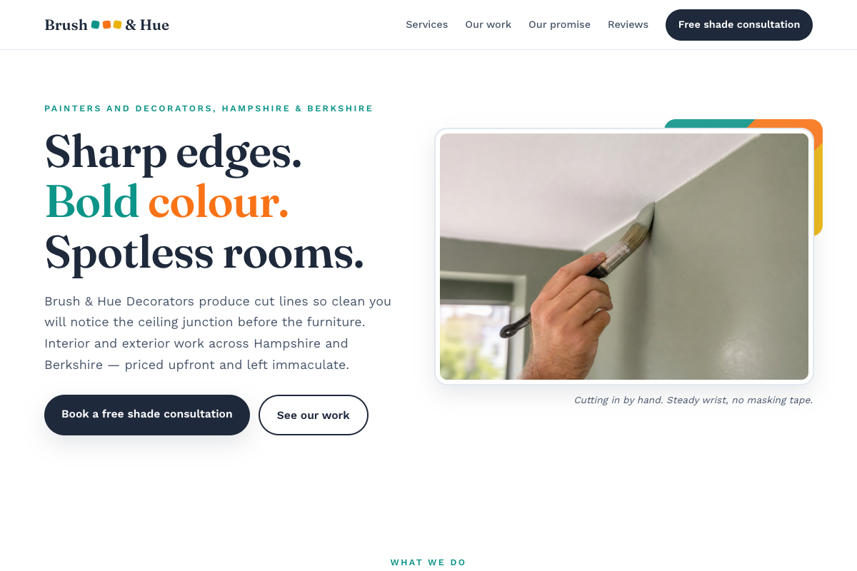 Painters & Decorators website design preview
