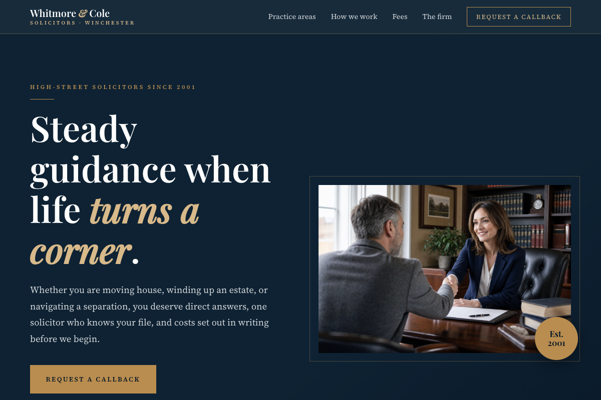Solicitors website design preview
